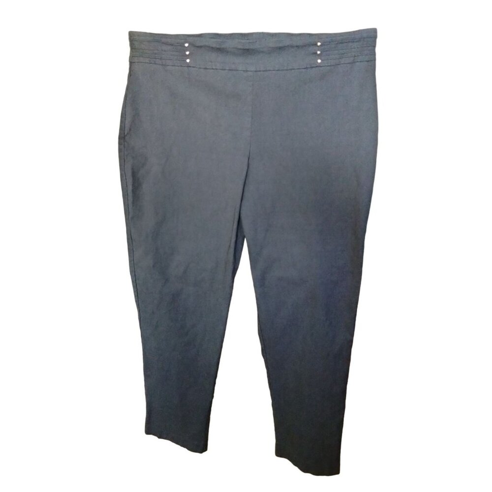 JM Collection Size XXL Pants Pull-On Gray Stud accents Casual Trousers Versatile - Picture 2 of 8